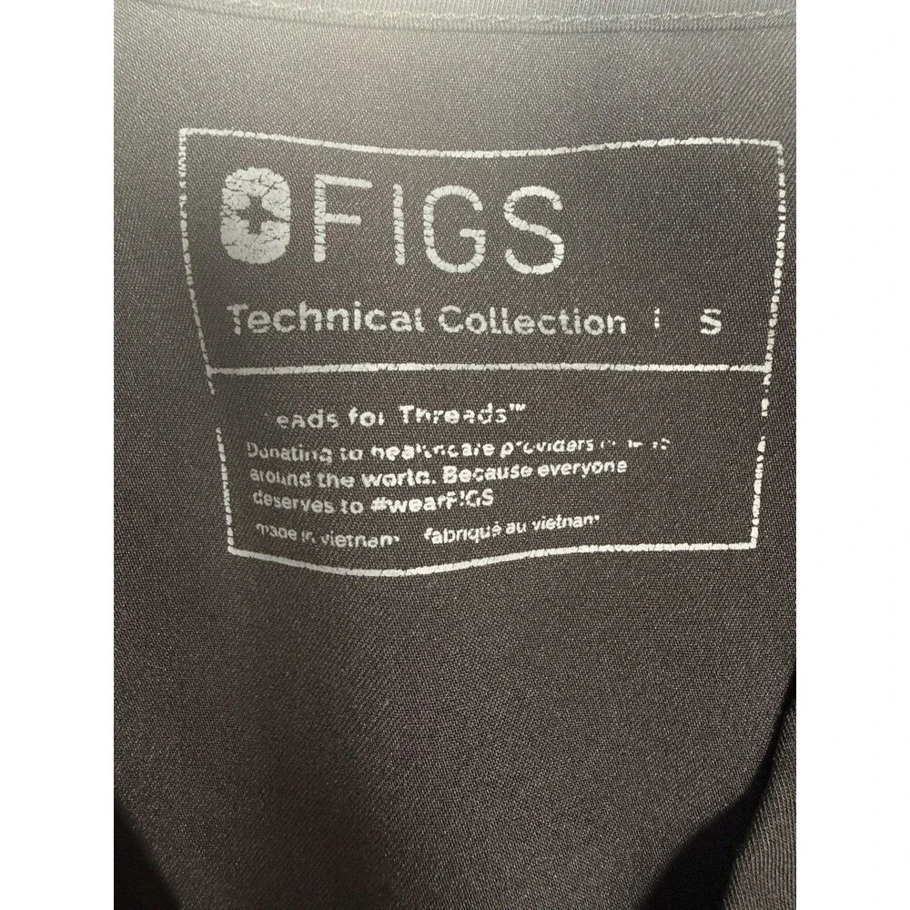 FIGS Womens Casma Three Pocket Scrub Top Black Small V-Neck Medical - Picture 5 of 11